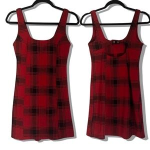 SO Red Plaid Mini Dress size M